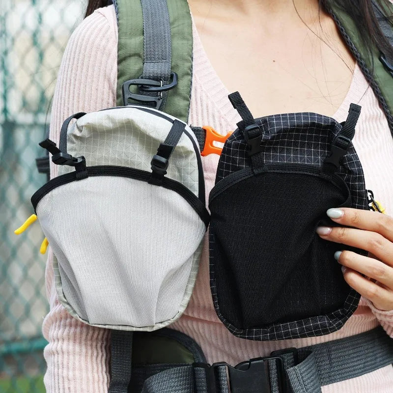 Backpack Strap Expansion Pouch Lightweight Shock Cord Water Bottle Carrier Foldable Utility Pocket for Mountain Backpack Outdoor