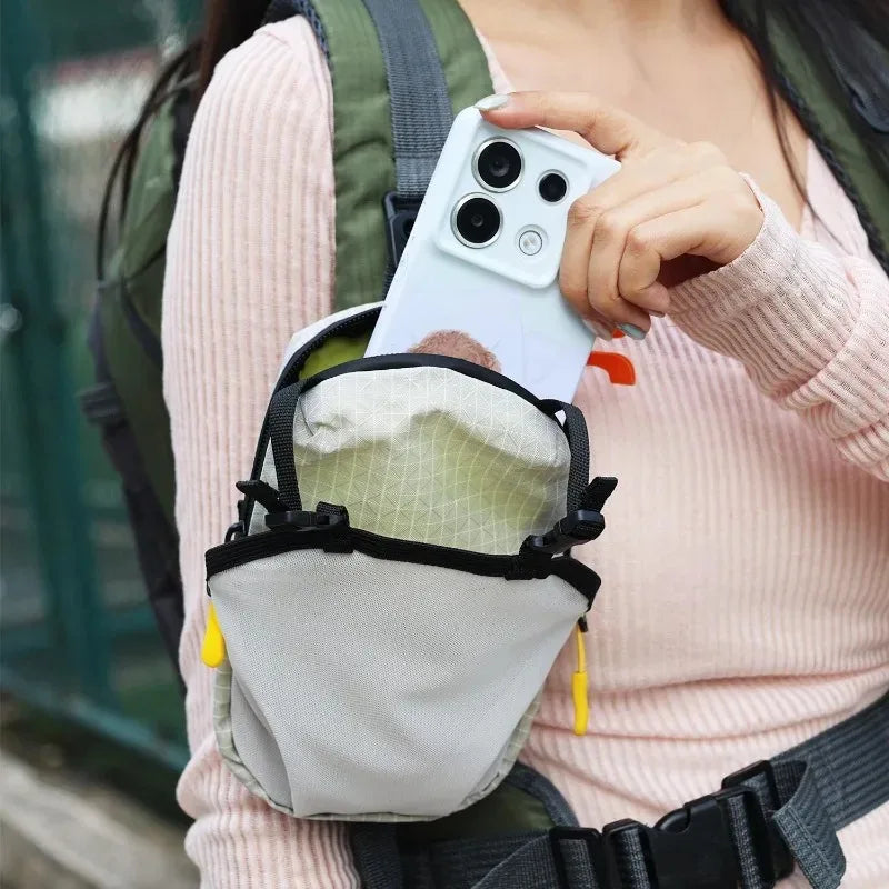 Backpack Strap Expansion Pouch Lightweight Shock Cord Water Bottle Carrier Foldable Utility Pocket for Mountain Backpack Outdoor